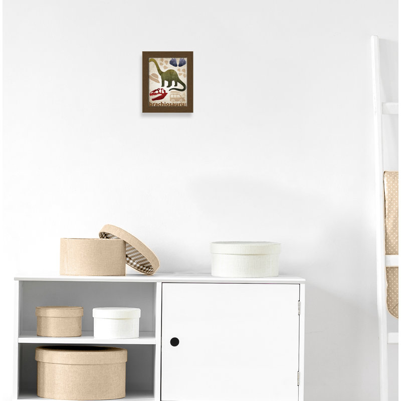 Adhésif décoratif dinosaures-03 ', H 12 po x l 10 po x P 0,625 po, Encadré plat noyer