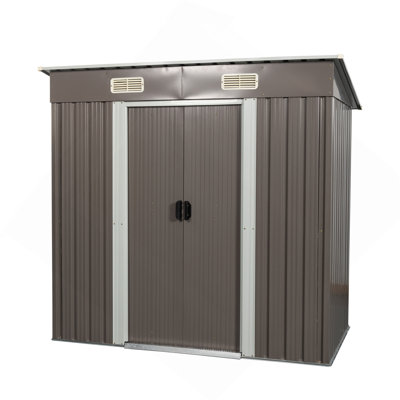 Outdoor Metal Storage Shed With Metal Foundation,(W540S00014)