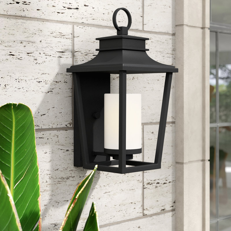 Sullivan Outdoor Wall Lantern, 18.3" H x 9" W x 10" D, Black, Incandescent