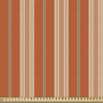Tissu orange brûlé au bord de la cour, Illustration rétro de motifs géométriques aux tons de terre, tissu décoratif pour le revêtement et les accessoires de maison, brun clair orange brûlé