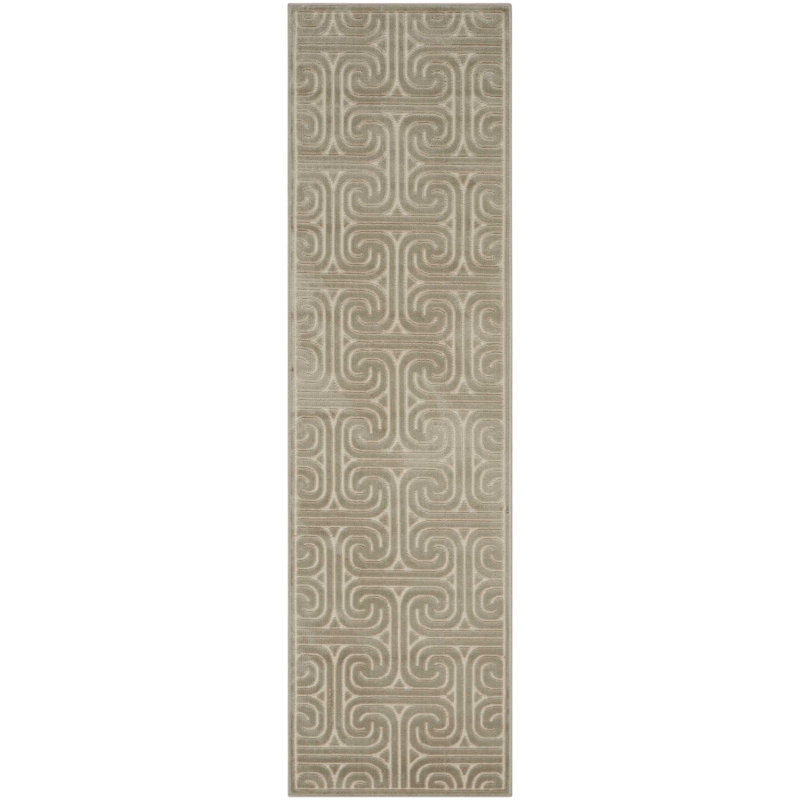 Tapis de zone brun clair Marietta, Tapis de couloir 2 pi 3 po x 8 pi