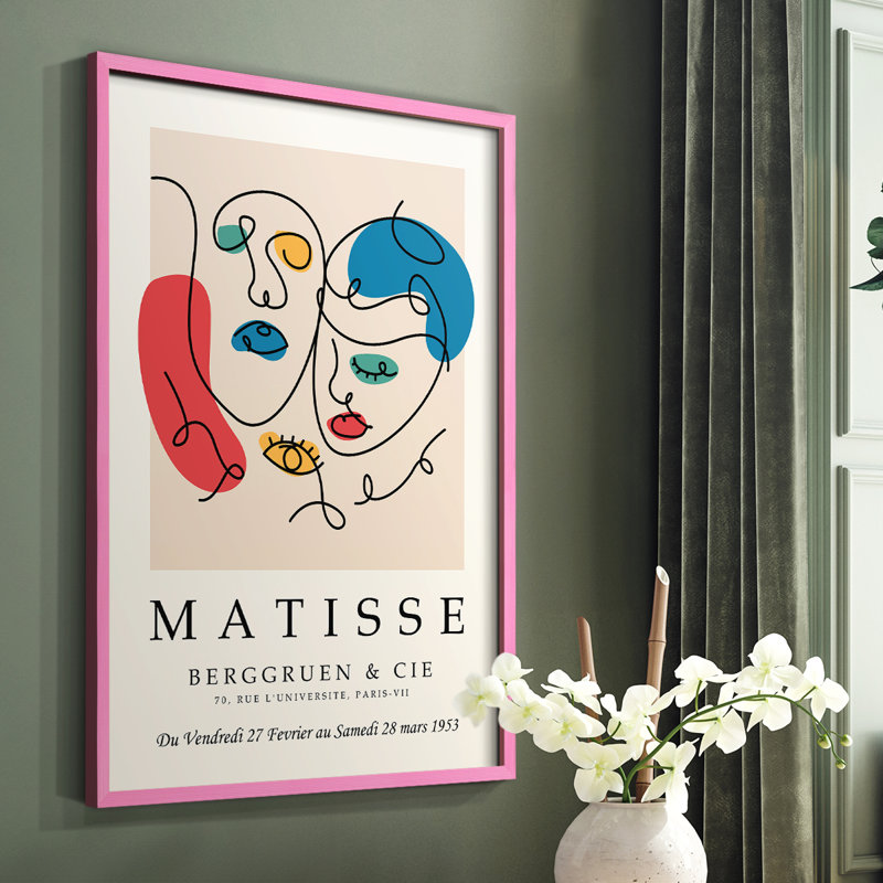 Impression encadrée Matisse CEC XXVIII - Bois massif, Rose, H 10 po x l 8 po