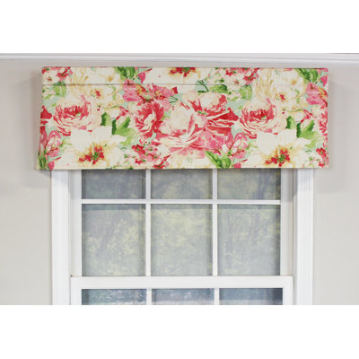 Cotton Blend Floral Tailored Window Valance