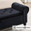 Banc de rangement capitonné capitonné avec accents cloutés et accoudoirs courbés-752466777