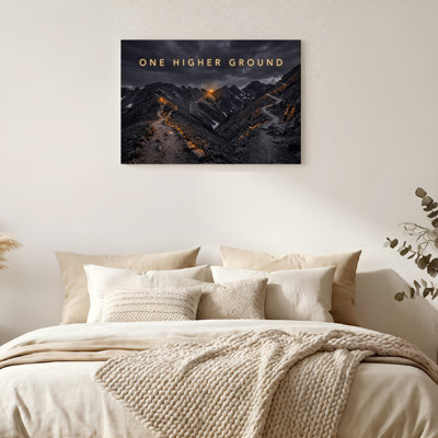 «Winding Mountain Paths with Glowing Lights and Dark Clouds», art mural