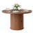 47" Round Dining Table for 4-6, Farmhouse Kitchen Table With 2-Tier Storage Shelf, Drawer and Sliding Door-1925836522