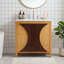 Freestanding Artistic Wood Bathroom Cabinet with Sink,Two-Tone Fluted Panel Design