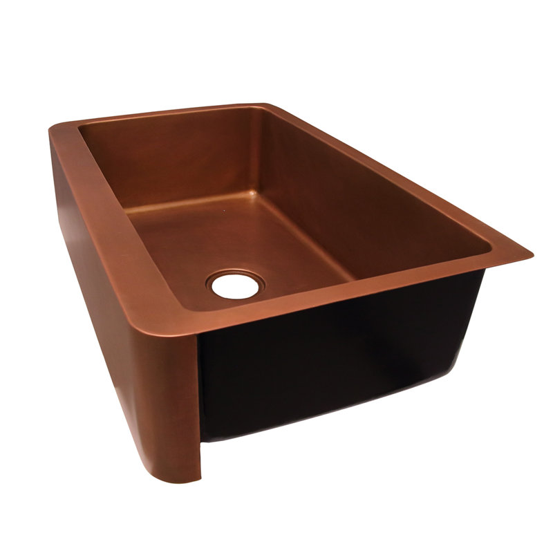 Austin 25'' Copper Farmhouse Apron Single Bowl Sink