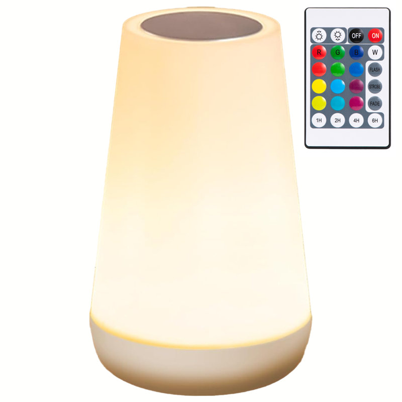 Night Light, Led Touch Bedside Table Lamp, 13 Rgb Colours Changing, 5 Brightness Level Switch, Timing Function, Rechargable Remote Control Dimmable Light For Bedroom, Living Room