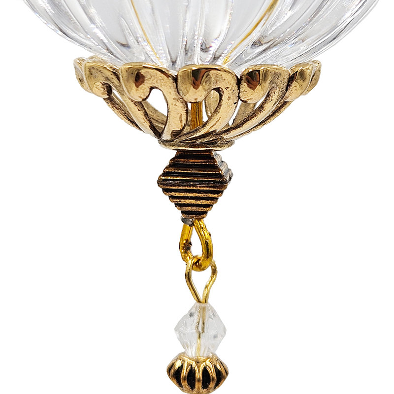Clear and Silver Acrylic Drop Ornaments with Polyester Tassels, Set of 12