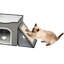  Centre de jeu et de chat pliable avec boule de suspension interactive pour chatons de 7 lb ou moins, avec lit plateforme à coussin.