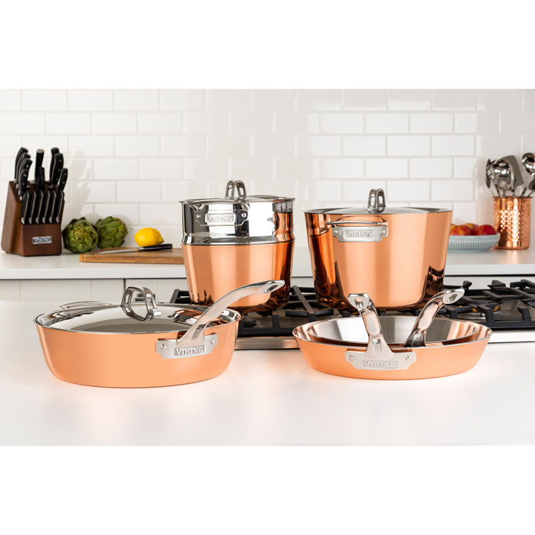 Viking 13-Piece Tri-Ply Copper Cookware Set - HapyDeals