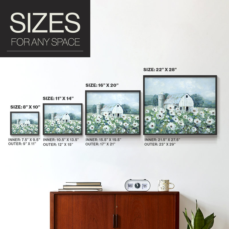 Dream Fields -Framed Print - Restickable, H 22 po x l 28 po, Noir, noir, noir, noir