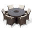 Karcher 6 - Person Patio Dining Set Umbrella Hole Included Round Table with Cushions Included-39926010
