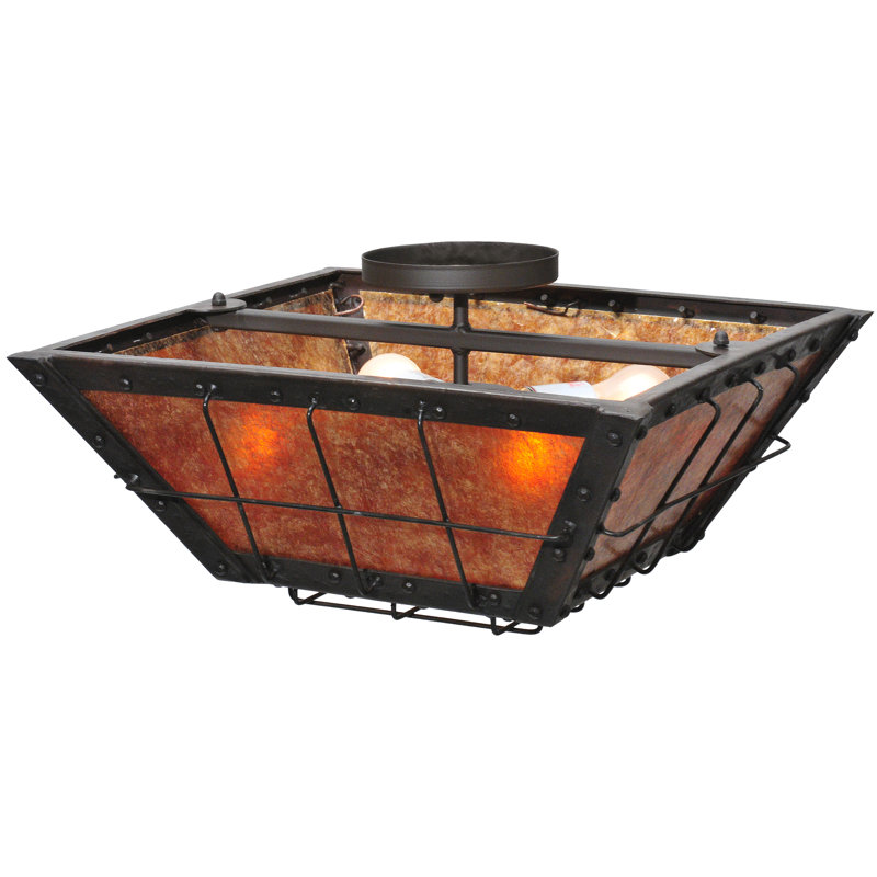 Plafonnier encastré géométrique 22,75 po 4 lumières unique