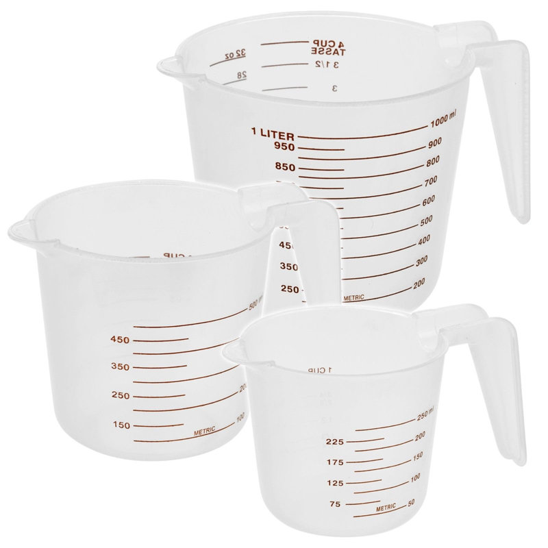 3 Piece Plastic Measuring Jug Set