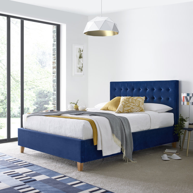 Owasso Upholstered Ottoman Bed, Blue, Kingsize (5')