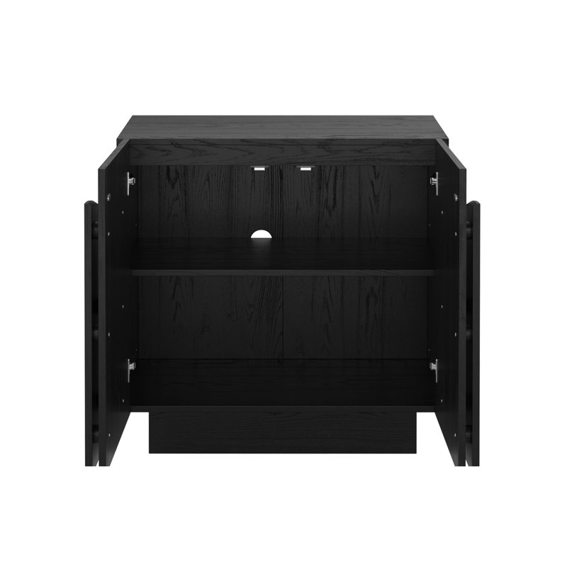 Armoire d'appoint à 2 portes en bois massif Eastampton (ensemble de 4 pièces), Chêne noir