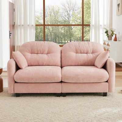 Canapé modulaire en tissu chenille avec causeuse