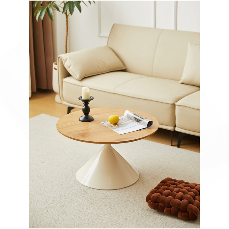 TABLE RONDE BLANC + BOIS