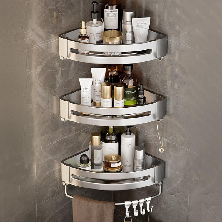 Kallysta Suction Aluminum Shower Caddy Rebrilliant Finish: Silver