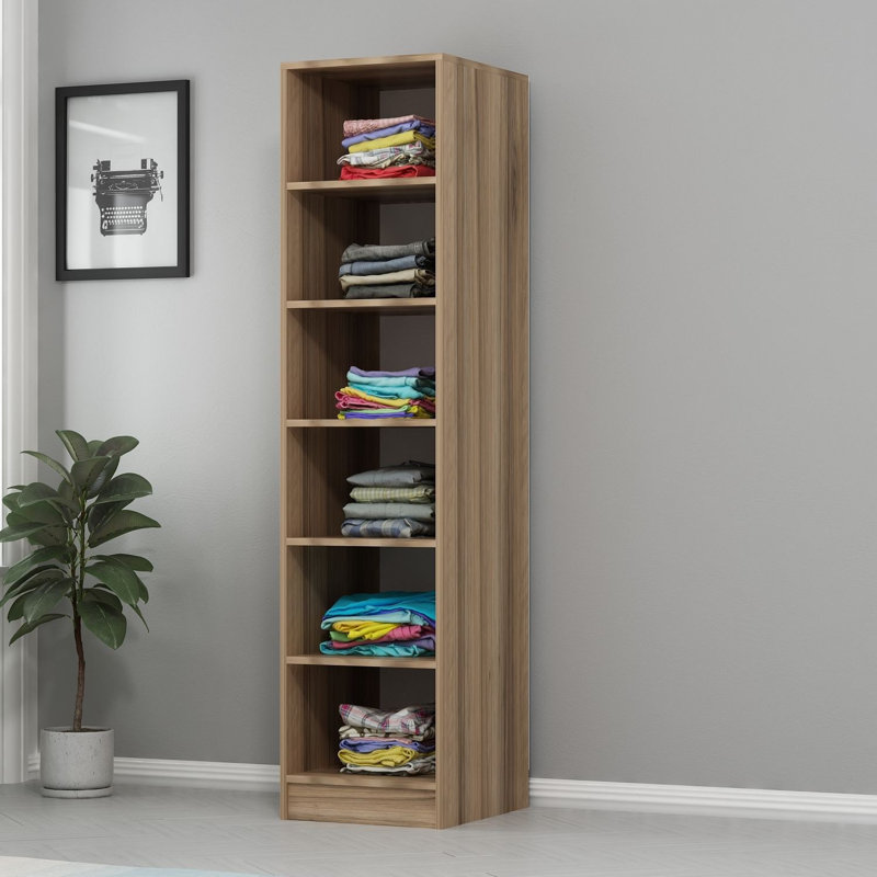 Elina Manufactured Wood Wardrobe, 210cm H x 45cm W x 52cm D, Dore