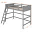 Lit mezzanine simple en bois massif avec échelle-1231756112