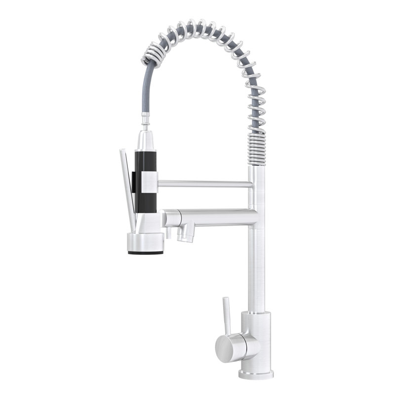 Brushed Nickel Kitchen Faucet - Modern Design, Made Of Stainless Steel 304 Finish 304, Ideal For Contemporary Kitchens