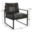 64cm Wide Modern Faux Leather Upholstered Accent Armchair with Metal Legs (Set of 2)