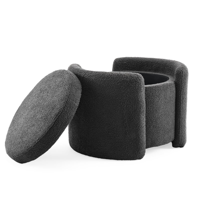 Rangement gris avec compartiment souple dissimulé pour l'organisation, la fabrication, hauteur de l'emballage de 18,5 po, couleur contemporaine de style contemporain, espace, structure en bois, largeur de 20,13 po, esthétique minimaliste