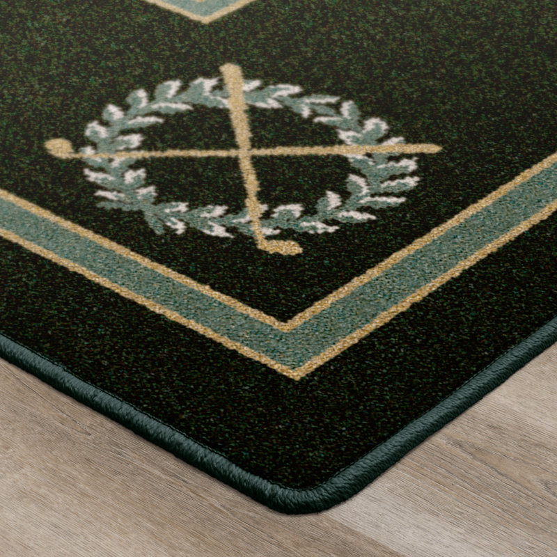 Tapis vert olive Alminus Design Ceter Rutherford, Rectangle 10 pi 9 po x 13 pi 2 po