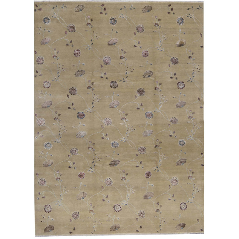 Tapis doré de haute qualité noué à la main