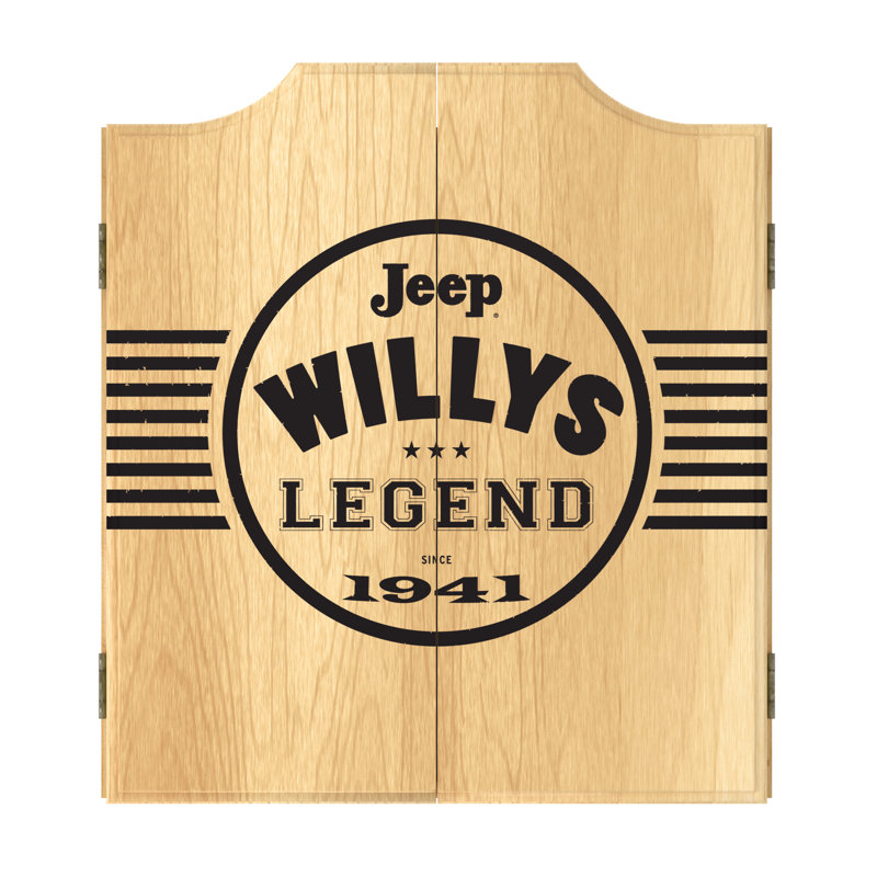 Ensemble de jeu de fléchettes et armoire en liège noir Jeep Willys Legend