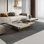 Simple square rock panel coffee table combination