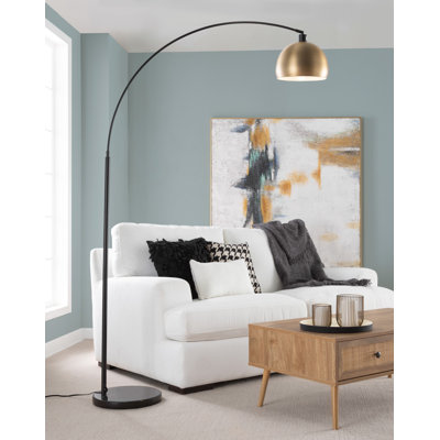 74'' Black Arched Floor Lamp Set