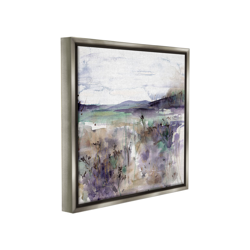 «Purple Mountain Distorsion Floater Frame» par Melissa Wang sur toile, H 25 po x l 25 po, Cadre flottant gris lustré
