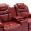 Causeuse de cinéma maison inclinable manuelle avec rangement dissimulé, porte-gobelets et bande lumineuse à DEL-914787172