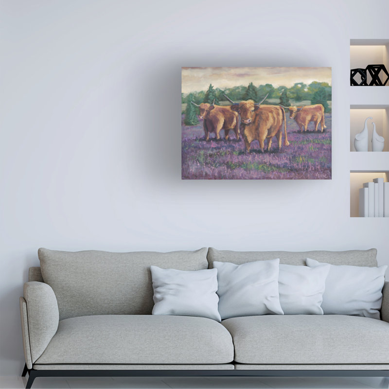 Bolog Marnie Bourque Purple Cows Canvas Art, 14" H x 19" W