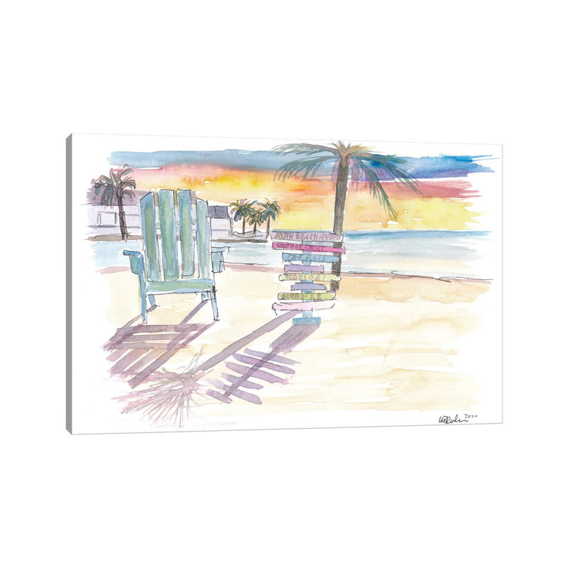 Southernmost Beach Key West Morning Glory par Markus & Martina Bleichner - Toile tendue avec châssis sur toile tendue