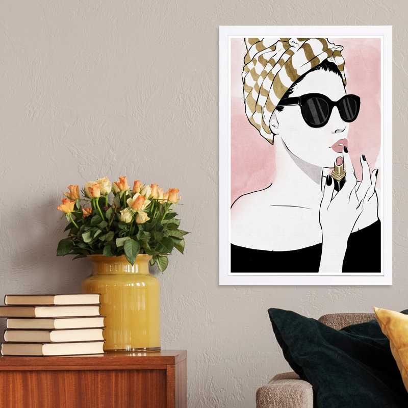 « all glammed up night feuille », impression encadrée, H 13 po x l 19 po x P 0,75 po, Cadre blanc