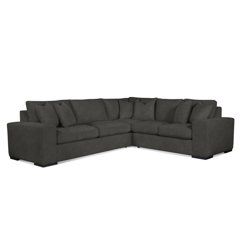 Memphis Sectional, Beige/White Stripe; 0214-74, Right Hand Facing, Black