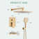 Shower Faucet Set, With Handheld Shower And Rainfall Shower Head Combination Set Wall Mounted Shower System With Tub Spout