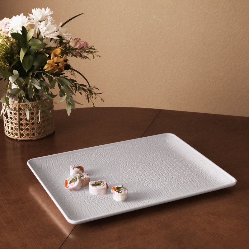 Vida Melamine Decorative Tray, 0.75" H x 19" L x 14" W