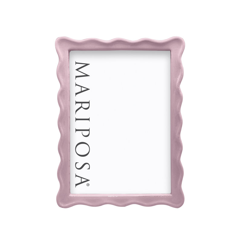 Wavy Picture Frame, Pink, 5" W x 7" H