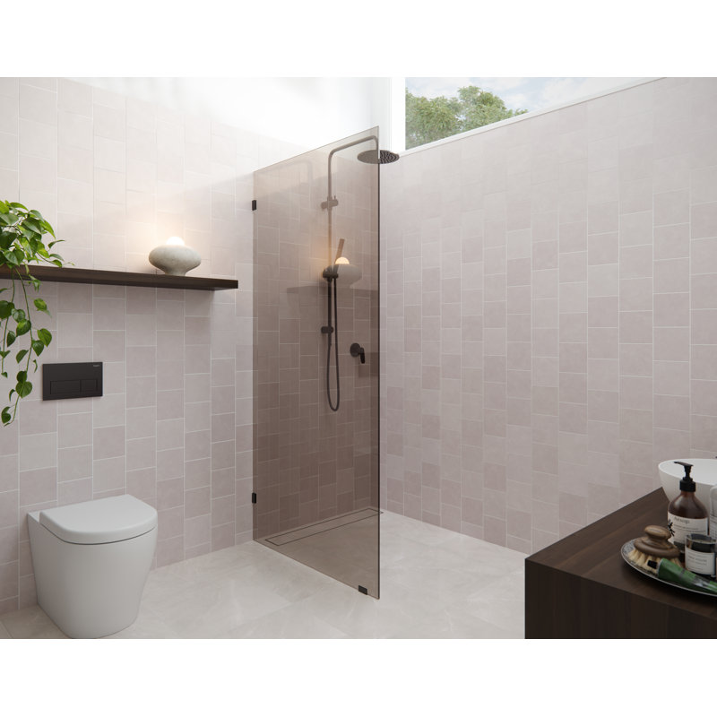 Ursa 30 in. x 78 in. Fully Frameless Bronze Tinted Single Fixed Shower Panel, Oil Rubbed Bronze