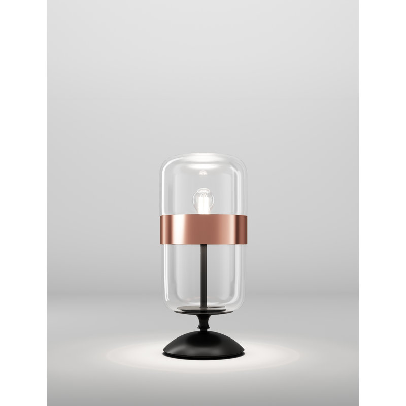 Futura Table Lamp M Crystal Copper Matt Black 1 E26 Ul, Crystal Copper, 19" H x 9" W x 9" D