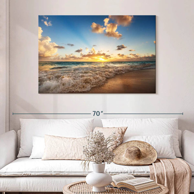 Gillard Sunrise sur la plage des Caraïbes, H 32 po x l 48 po