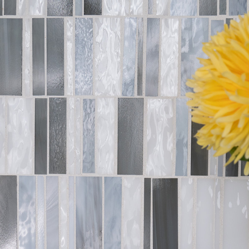 Rietto Circuit Blue 12 in. x 12 in. Glossy Glass Mosaic Wall Tile, Circuit Blue