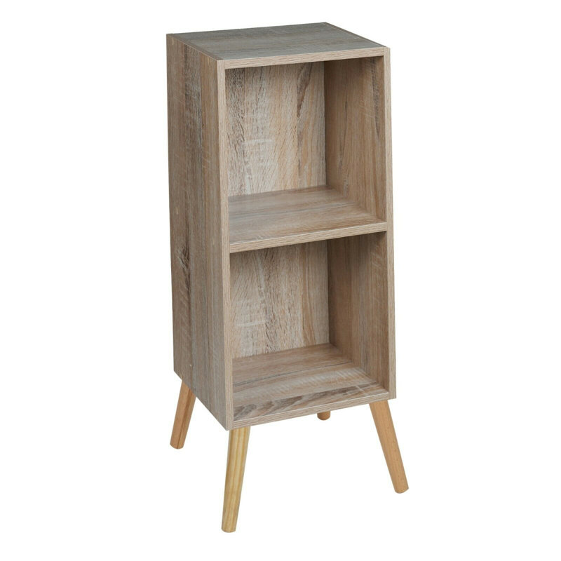 Serlin Wood Standard Bookcase, 75cm H x 30cm W x 24cm D, Antique Oak/Beech