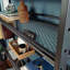 Industrial Desk With Hutch, Brown Finish
